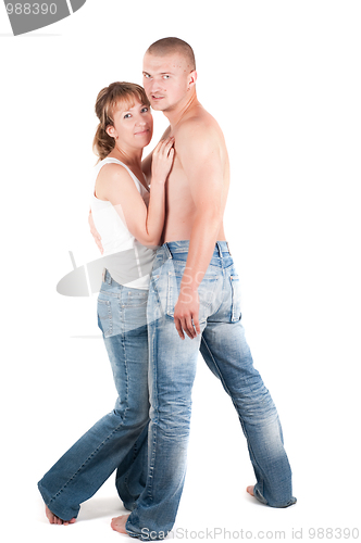 Image of Man and woman isolated on white