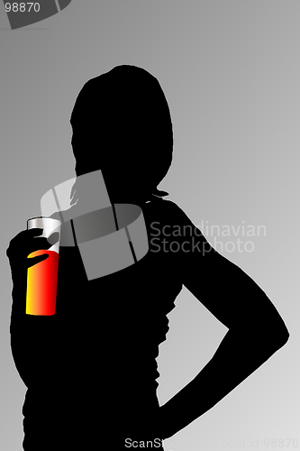 Image of silhouette of a woman with a drink