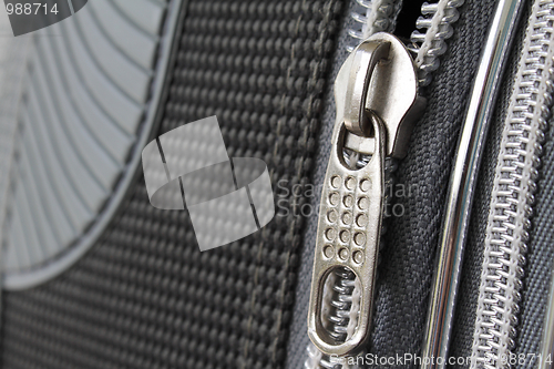 Image of A zipper on suitcase