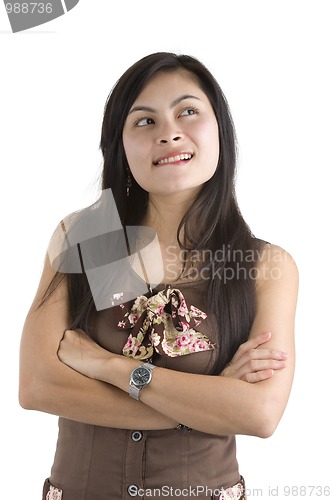 Image of woman thinking of something