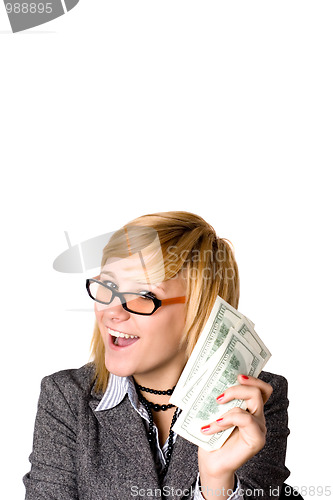 Image of businesswoman with money