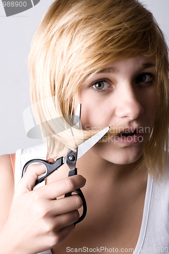 Image of woman with scissors