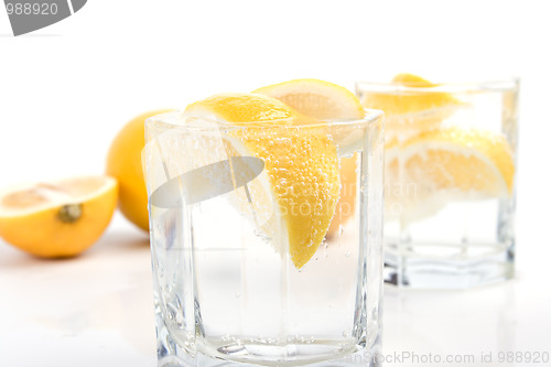 Image of soda water and lemon