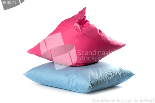 Image of pink and blue pillows