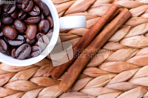 Image of coffee beans and cinnamon