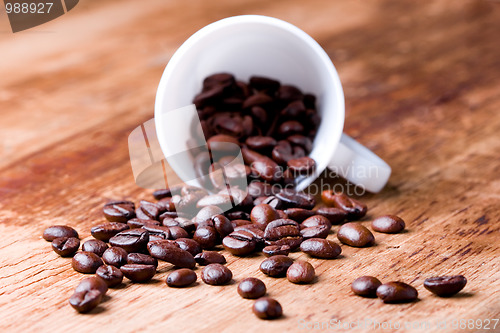 Image of cup with coffee beans