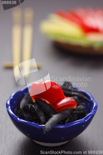 Image of Still life with piece of sweet pepper
