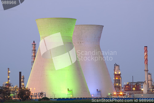 Image of Nuclear power station ander blue sky