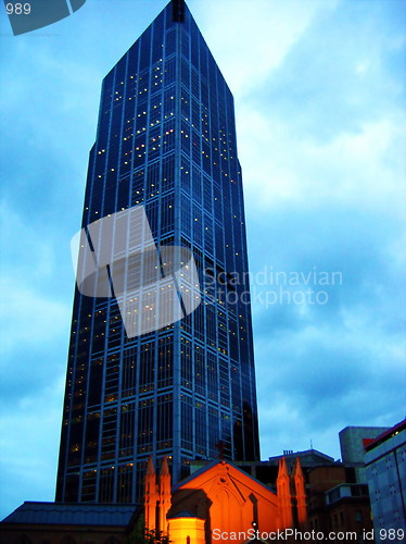 Image of Skyscraper church. Melbourne. Australia