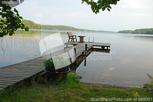 Image of Foot-path in the border of a lake in Central Finland