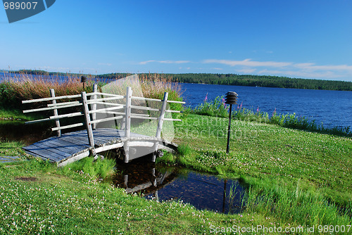 Image of Small wooden bridge in surroundings of Suomussalmi