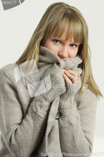 Image of Woman in cardigan