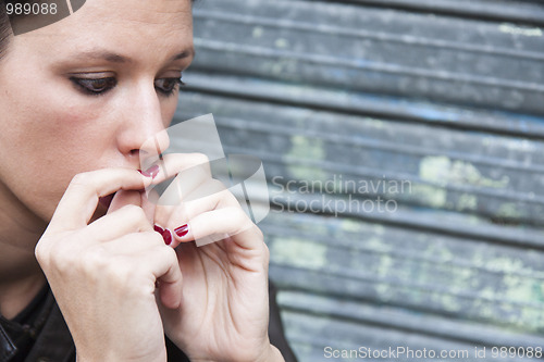 Image of worried girl