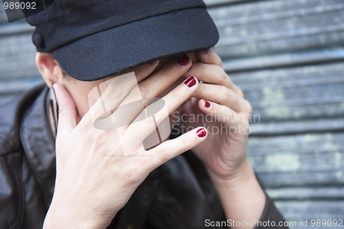 Image of  Sad young woman