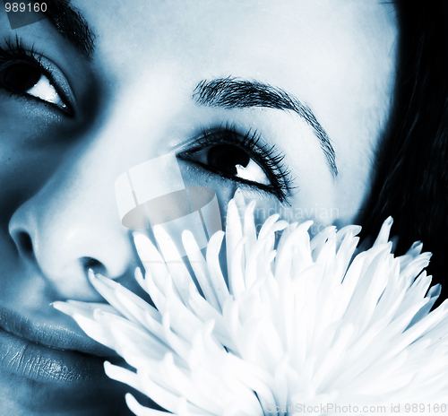 Image of Girl with a white flower