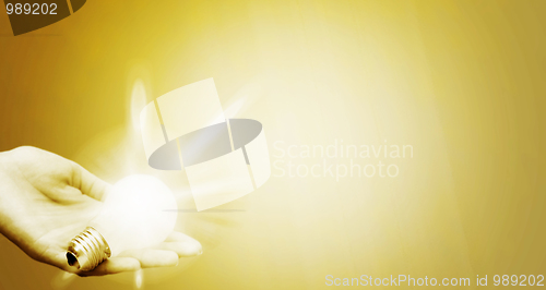 Image of Background with lit lightbulb