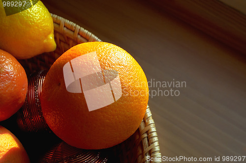 Image of Basket with citrus fruits