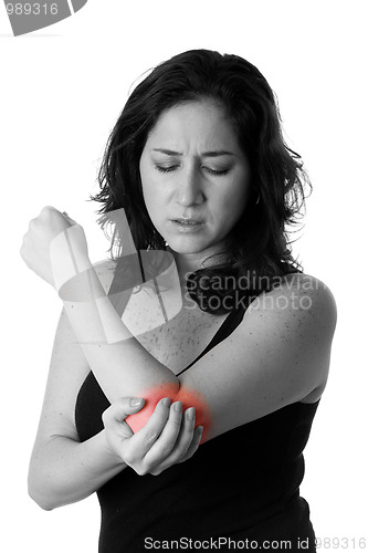 Image of Woman with elbow pain