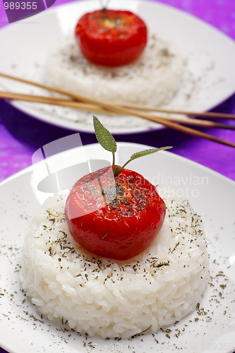 Image of Fried tomatoes on rice