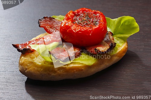 Image of Half a bread roll with additions