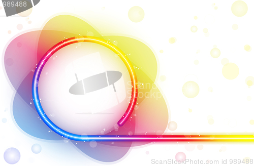 Image of Rainbow Circle Border with Sparkles and Swirls.