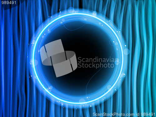 Image of Abstract Blue Lines Background with Black Circle