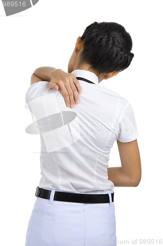 Image of woman with neck pain