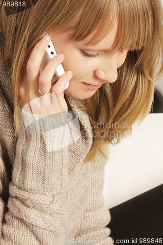 Image of Woman on cellphone closeup