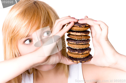 Image of young woman with cookies