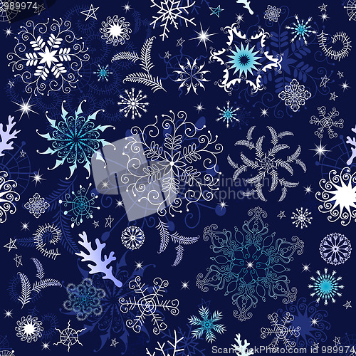 Image of Seamless dark blue christmas wallpaper