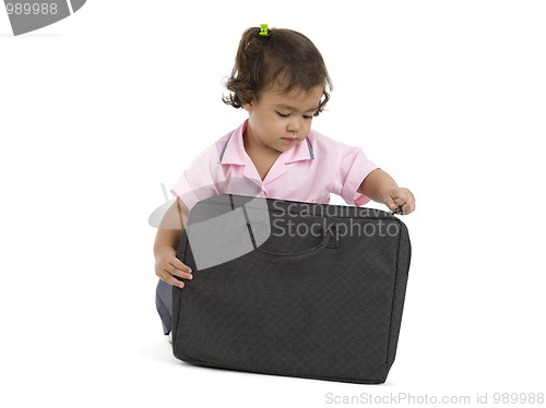 Image of cute girl with notebook bag