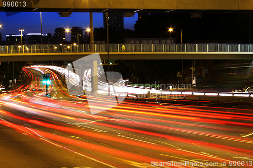 Image of High traffic street in a rush-hour at night 