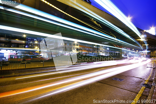 Image of High traffic street in a rush-hour at night 