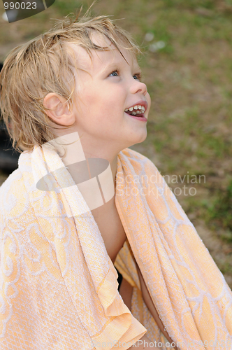 Image of child in towel