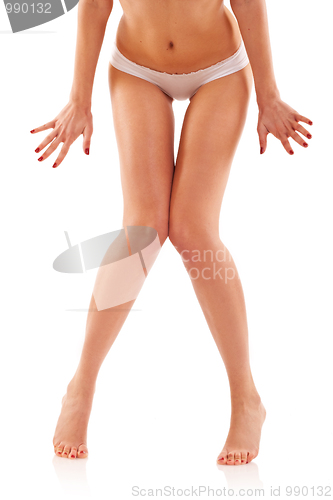 Image of shy woman's sexy legs