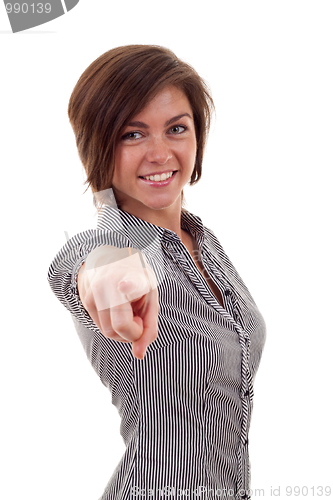 Image of  business woman pointing