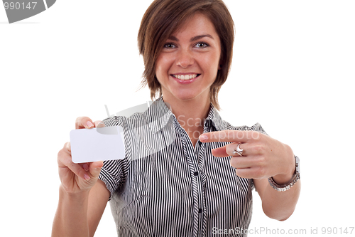 Image of pointing to a blank card