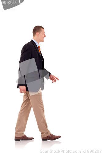 Image of business man walking forward