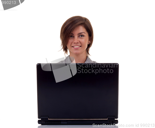 Image of business woman Working by laptop