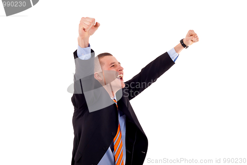 Image of  successful gesturing business man