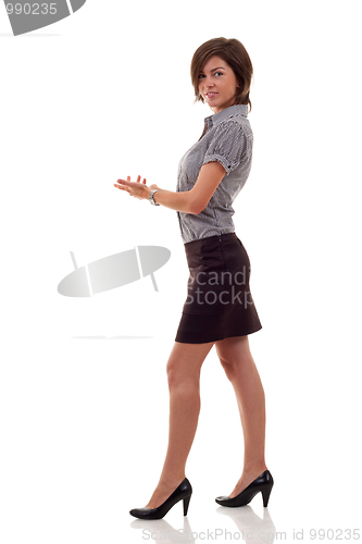 Image of Executive woman inviting