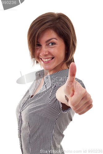 Image of  woman going thumbs up