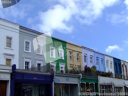 Image of Colorized buildings street