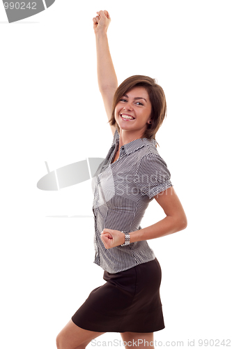 Image of business woman winning