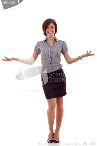 Image of business woman welcoming
