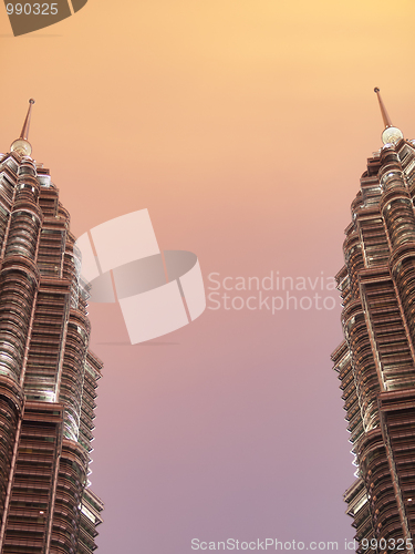 Image of Petronas towers at sunset