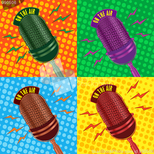 Image of old vintage microphone background