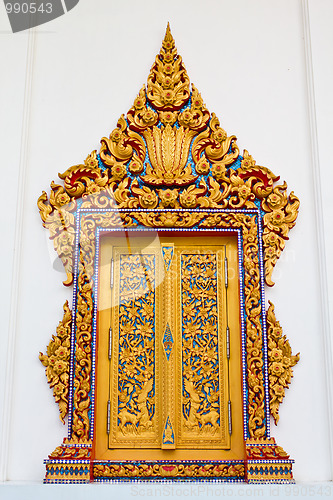 Image of Traditional Thai style window temple can be used for tourism pro