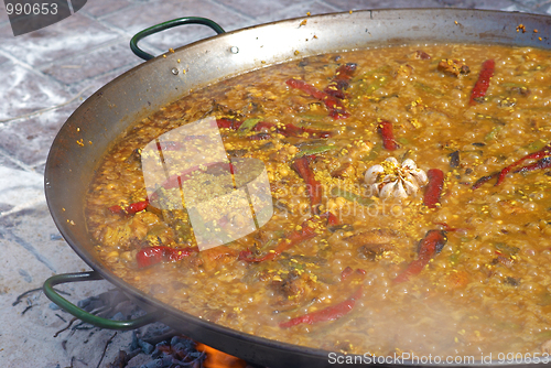 Image of Paella cooking
