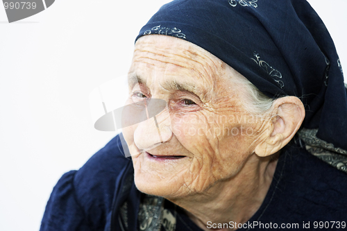 Image of Portrait of smiling elderly woman